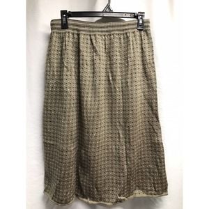 Unknown Brand Tan Dotted Textured Knit Midi Skirt Waist 28” size M